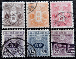 Japon 1914 Tazawa  Stampworld N° 112_113 _116_118 à 120 - Oblitérés