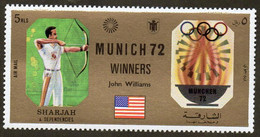 SHARJAH 1972 - 1v - Air Mail - MNH -  Archery - Bogenschießen - Tiro Con Arco - Boogschieten - Tir à L'arc - USA - Bogenschiessen