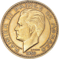 Monnaie, Monaco, Rainier III, 20 Francs, Vingt, 1950, TTB, Bronze-Aluminium - 1960-2001 Nouveaux Francs