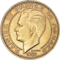 Monnaie, Monaco, Rainier III, 20 Francs, Vingt, 1950, TTB, Bronze-Aluminium - 1960-2001 New Francs