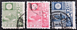 Japon 1922 Mount Fuji  Stampworld N° 154 à 156 - Oblitérés