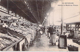 Belgique - Bruxelles - Intérieur Du Marché Aux Poissons - Edit. Grand Bazar Anspach - Animé - Carte Postale Ancienne - Brüssel (Stadt)