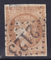 FRANCE 1870 - Canceled - YT 43 - Aminci En Haut à Gauche - 1870 Bordeaux Printing