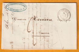 1847 - BEDARIEUX, Hérault, Petit Cachet - Taxe Manuelle 2 Décimes - Sur Lettre Pliée Avec Correspondance - 1801-1848: Voorlopers XIX