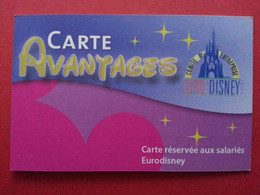 EURO DISNEY Carte Avantages Salariés Comité Entreprise Optical Europe Disneyland Paris (TB0322 - Passaporti  Disney