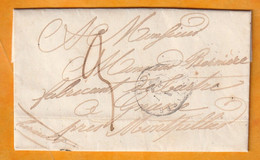 1845 - BEZIERS, Hérault, Petit Cachet - Taxe Manuelle 3 Décimes - Sur Lettre Pliée Avec Correspondance - 1801-1848: Voorlopers XIX