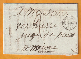 1842 - MONTPELLIER, Hérault, Petit Cachet - Taxe Manuelle  2  - Sur Lettre Pliée Avec Correspondance  Avec Croquis - 1801-1848: Vorläufer XIX