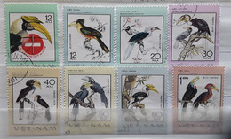 VIETNAM VIET NAM 1977 Serie Protection Oiseaux Rares Bird  Set,  Yvert 40 / 47 , Obl TB - Cuculi, Turaco