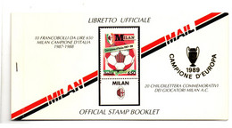 1989 - Italia Libretto Ricordo 5 Milan Campione D'Europa   ------ - Postzegelboekjes