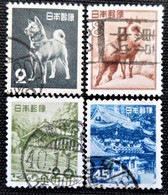 Japon 1952 -1954 Fauna & Buildings   Stampworld N° 572_575_576_578 - Oblitérés