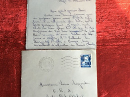 Lettre+courrier Maman A Fils Chéri Parti Faire Guerre Algérie-Marcophilie Alger Plateau Sauliere 1955- E-R-A-sidi Bel-Ab - War Of Algeria