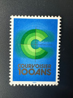 1980 Hélio Courvoisier La-Chaux-De-Fonds Vignette Cinderella 100 Ans Green Vert Grün - Viñetas De Fantasía