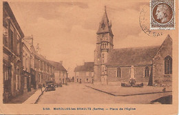 MAROLLES Les BRAULT ( 72 ) - Place De L'Eglise - Marolles-les-Braults