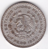 Mexique 1 Peso 1959, José María Morelos Y Pavón, En Argent, KM# 459 - Mexique