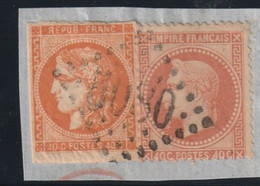 France N 48 +  31  Oblitèration 5080 Alexandrie Egypte , Sur Fragment - 1870 Emission De Bordeaux