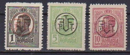 ROMANIA   1918 FRANCOBOLLI DEL 1909-14 SOPRASTAMPATI YVERT. 258A-259   MLH VF - Ongebruikt
