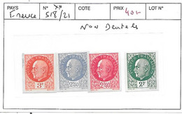 FRANCE NON DENTELE N° 518/21 ** - 1941-1950