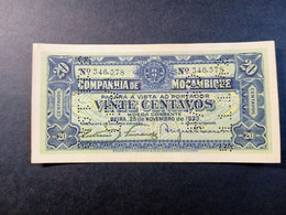 MOZAMBIQUE 20 CENTAVOS BEIRA 1933 P R29 AUNC SC- NUEVO- - Mozambique