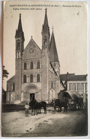 SAINT MARTIN DE BOSCHERVILLE - Eglise Abbatiale ). ANIMEE: Homme, Chevaux, Voiture à Cheval. - Saint-Martin-de-Boscherville