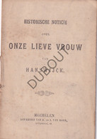 Noticie Over Onze Lieve Vrouw Van Hanswijck, Mechelen - 1876 (W174) - Antiquariat