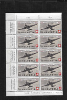 PM252/ Suisse PA 39 Bloc De 10 ** - Unused Stamps