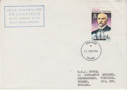 British Antarctic Territory (BAT) Cover RRS Bransfield Ca Adelaide Island 26 MAR 1974 =last Day Postmark (TA184) - Brieven En Documenten