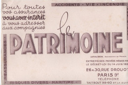 Buvard Ancien/Le PATRIMOINE/ Paris / Pour Toutes Vos Assurances  Vous Avez Intérêt/ Vers 1950  BUV560 - Bank & Insurance