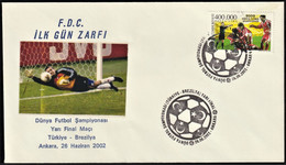 2002 Turkey Semifinal Match Vs. Brazil At FIFA World Cup In South Korea/Japan Commemorative Cover & Cancellation - 2002 – Corea Del Sur / Japón