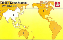 HONGKONG, Booklet 18a 2, 1987, 10x$1.70 Elizabeth Blue, Margin Pane Near The Fold - Libretti