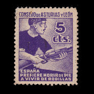 Guerra Civil.Asturias- León.1936-7.5c.MNH.Edifil.2 - Asturië & Leon
