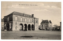 Brulon Place Des Halles Pavy Legeard Editeur Circulee En 1914 - Brulon