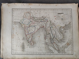 ENGRAVING GRAVURE DRESSE PAR C V MONIN - INDES 1835 - ATLAS UNIVERSEL JACQUES LECOFFRE PARIS - Geographical Maps