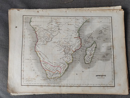 ENGRAVING GRAVURE DRESSE PAR C V MONIN - AFRIQUE MERIDIONALE - ATLAS UNIVERSEL JACQUES LECOFFRE PARIS - Geographical Maps