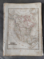 ENGRAVING GRAVURE DRESSE PAR C V MONIN - AMERIQUE SEPTENTRIONALE - ATLAS UNIVERSEL JACQUES LECOFFRE PARIS - Geographical Maps