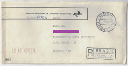 Brazil 1977 Brazilian Post & Telegraph Company Postage-free Registered Cover From Florianópolis To Blumenau with Letter - Covers & Documents