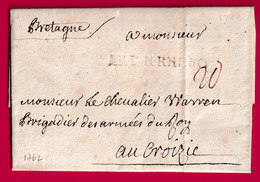 MARQUE ARMEE DU HAUT RHIN 1762 TEXTE ESCHWEGE ALLEMAGNE POUR LE CROISIC LOIRE INFERIEURE LETTRE COVER - Army Postmarks (before 1900)