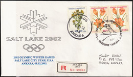 2002 Turkey Winter Olympic Games In Salt Lake City Commemorative Cover And Cancellation - Hiver 2002: Salt Lake City