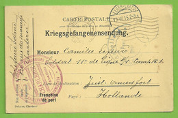 Kaart Kriegsgefangegensendung - BRUXELLES 1915 Naar Camp /ZEIST Stempel RENSEINGEMENTS GRATUITS ...+Freigegeben (4248 - Kriegsgefangenschaft