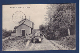 CPA [38] Isère > Viriville Gare Station Chemin De Fer Train Circulé - Viriville