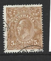 Australia 1917 KGV 5d Yellow Brown FU - Oblitérés