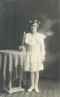 Children Portraits & Scene Vintage Photography Elegant Dressed Girl With Candle 1930 Communion - Comunioni