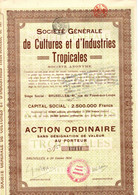 Société Générale De Cultures Et D'Industries Tropicales S.A. - Action Ordinaire - Bruxelles Octobre 1924. - Industry