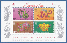 HONG KONG  1989  CHINESE NEW YEAR OF THE SNAKE  M.S. S.G MS 591  U.M. - Blocs-feuillets