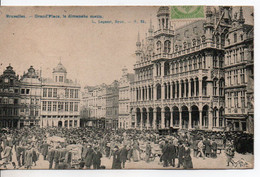Carte Postale Ancienne Bruxelles - Grand Place Le Dimanche Matin - Marché - Places, Squares