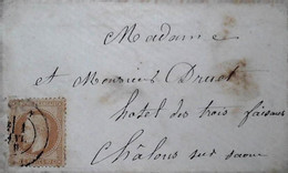 O 11  Lettre Chalon Sur Saone - 1863-1870 Napoléon III Lauré