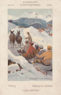 Litho-Chocolats-Lindt & Sprüngli-Wintersport In Der Schweiz-Aufstieg Der Schlittler 1912 - Port