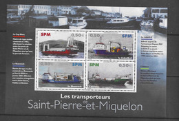 Saint-Pierre-et-Miquelon Bloc Feuillet N°10 ** Neuf Sans Charnière Les Navires Transporteurs De Saint Pierre Et Miquelon - Blocks & Kleinbögen