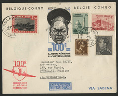 1938 100 ème Liaison Aérienne / Luchtverbinding Avec Cachets Aller / Retour Voir Description - Cartas & Documentos
