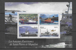 Saint-Pierre-et-Miquelon Bloc Feuillet N°17 ** Neuf Sans Charnière  Bateaux D'assistance De Saint Pierre Et Miquelon - Blocchi & Foglietti