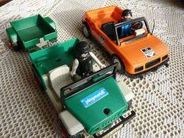 Playmobil - 2 Voitures Accessoires (voiture Bosch Service Jeep Et Remorque) - Playmobil